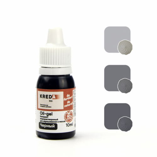 Oil-gel 11 черный, колорант жирораств. для окраш. KREDA , компл. пищ. добавка, 10 мл фото