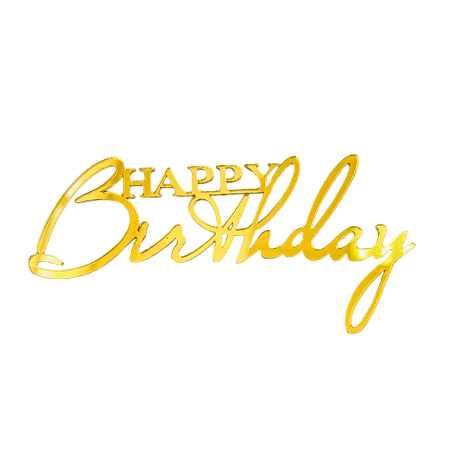 Украшение надпись для торта Happy Birthday 2 золото фото