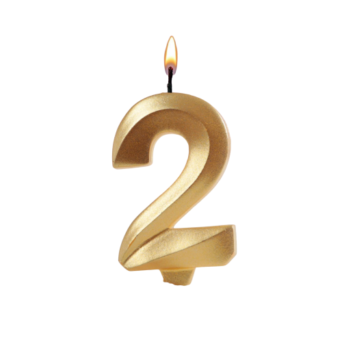 Свеча для торта Цифра  Металлик золото высота 7 см 2 фото