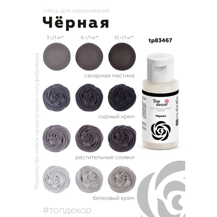 Топ декор ,Смесь для окрашивания "Черная", 30г фото