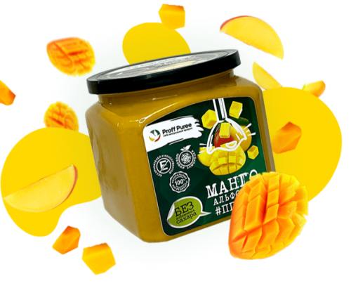 Манго пюре без сахара 500гр Proff Puree фото