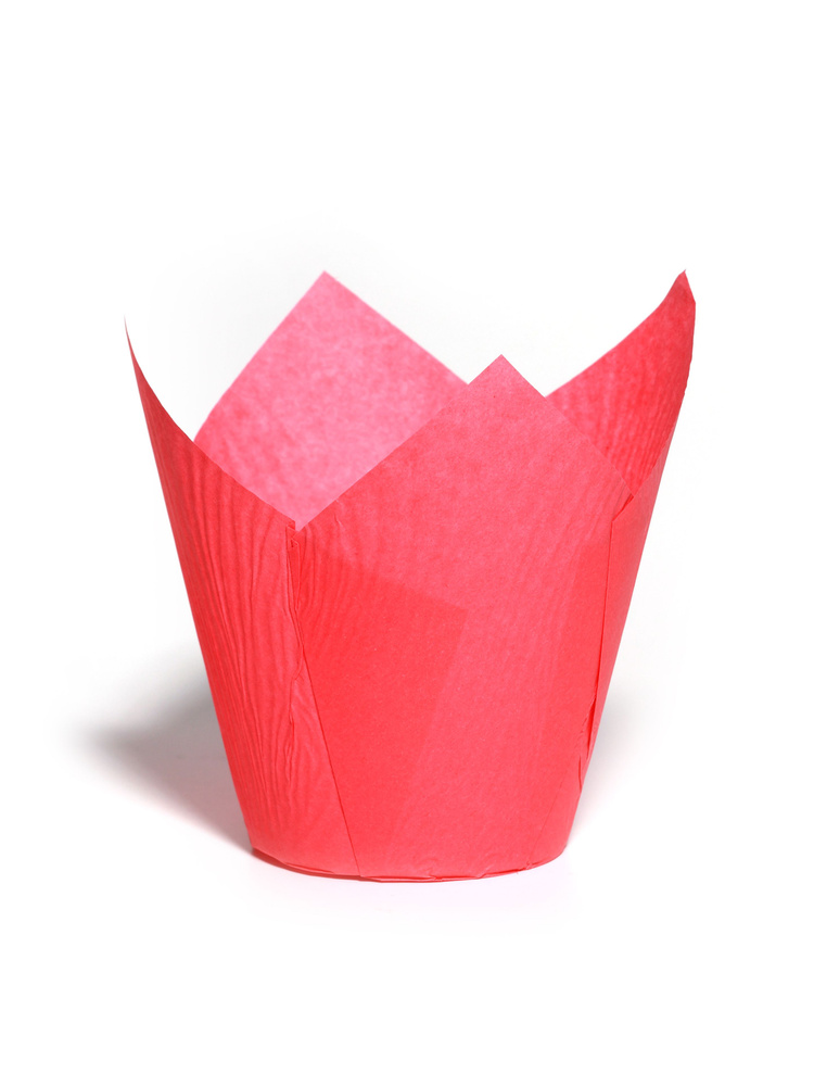 Форма тюльпан для капкейков 25шт (светло красный) фото