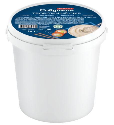 Сыр творожный сливочный 65% 1кг Савушкин фото