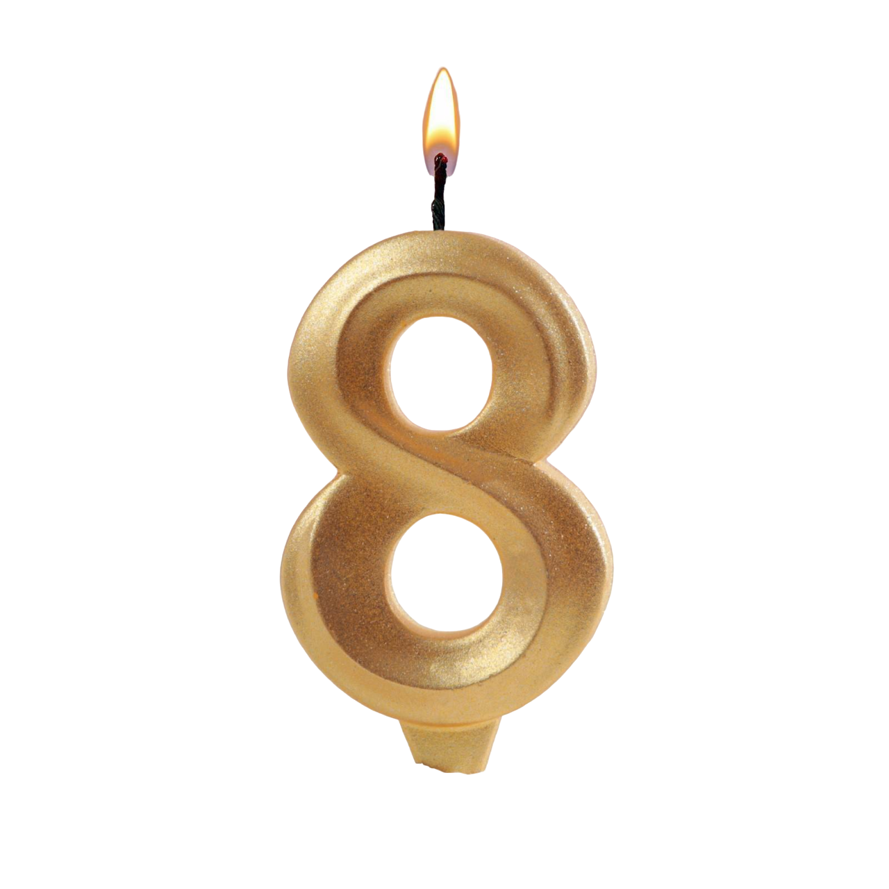 Свеча для торта Цифра Металлик золото высота 7 см 8 фото