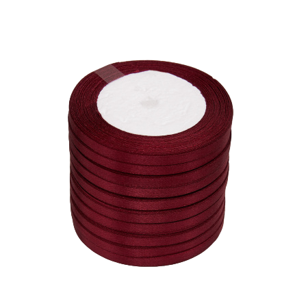 Ленты атласные 6 мм 30 ярдов (Бордовый 062) фото