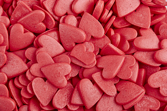 Посыпка Сердечки красные большие 50г фото