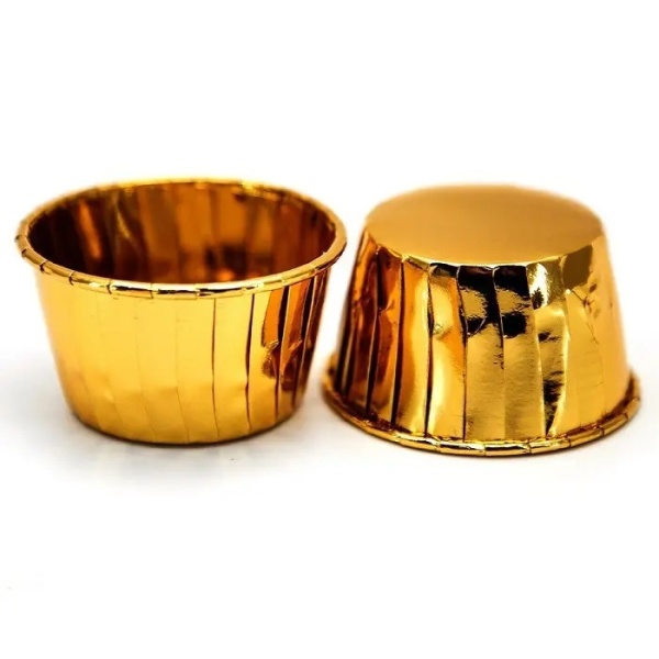 Форма для маффинов с бортиком 50х65 мм 25 шт (Золото) фото