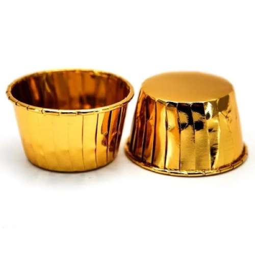 Форма для маффинов с бортиком 50х65 мм 25 шт (Золото) фото