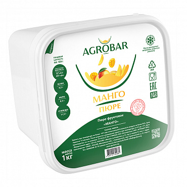 Пюре Манго без сахара замороженное Агробар 1кг фото