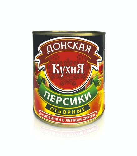 Персики половинки Донская кухня 850мл фото Персики половинки Донская кухня 850мл фото