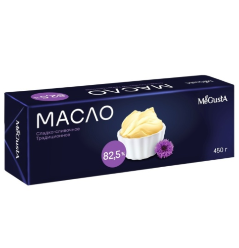 Масло сладко-сливочное "MeGusta" 82,5% 450г фото Масло сладко-сливочное "MeGusta" 82,5% 450г фото
