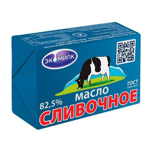 Масло сливочное Экомилк 82,5% 380 гр фото