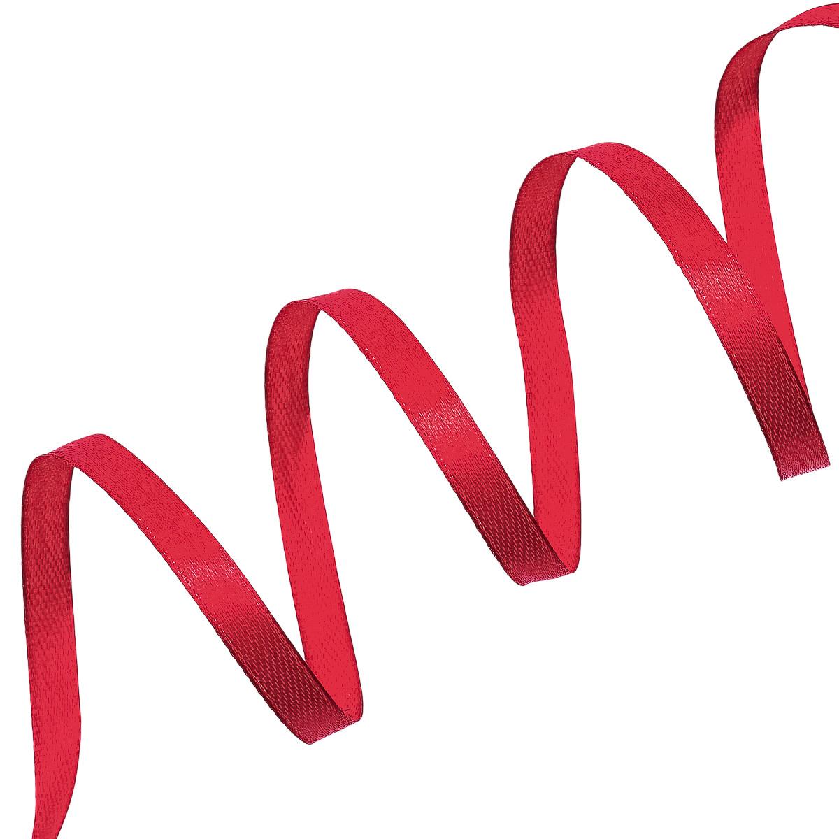 Ленты атласные 6мм,(30 ярдов) (красная 057) фото