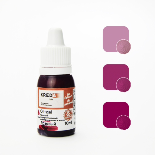 Oil-gel 01 розовый, колорант жирораств. для окраш. KREDA Bio, компл. пищ. добавка фото